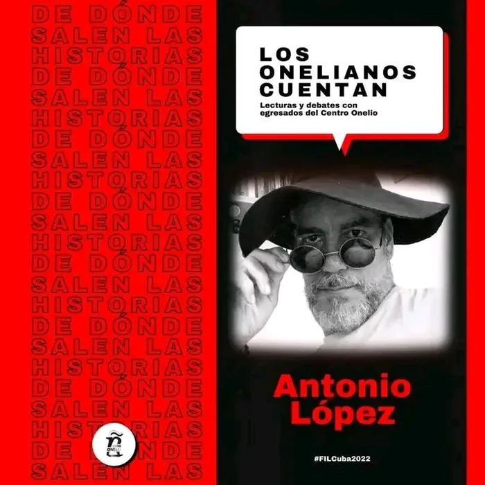 Cartel del ciclo Los onelianos cuentan con un retrato del autor