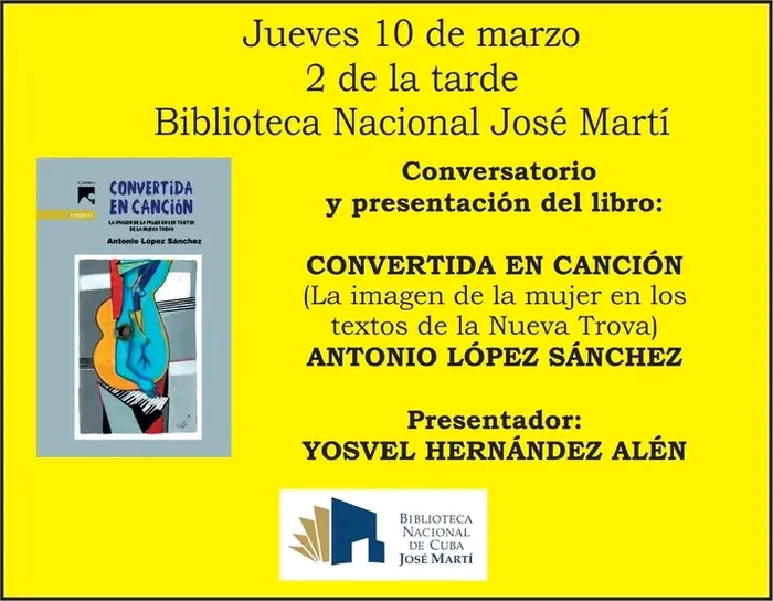 Yellow flyer for the talk and book launch at the National Library